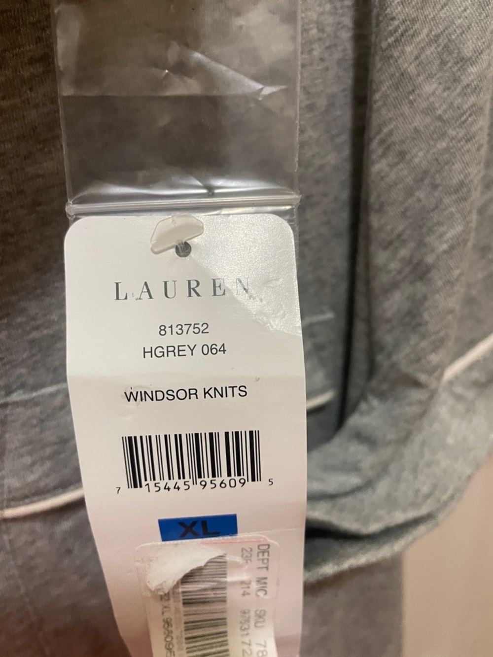 SZ XL NWT! Ralph Lauren Heather Gray Polo Night Short with White Trim - Picture 3 of 6